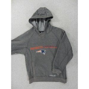 New England Patriots SideLine Game Day‎ Hoodie Sweatshirt (Youth Medium) Gray